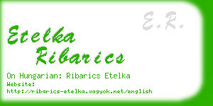 etelka ribarics business card